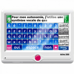 Communication par synthèse vocale (clavier virtuel)