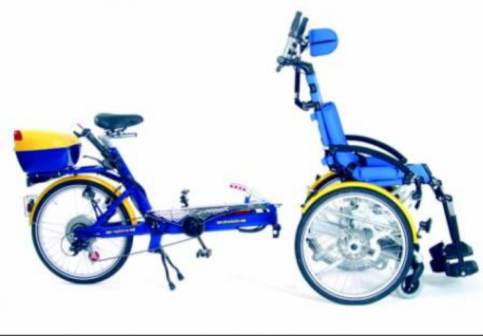 Vélo pousse-fauteuil détachable