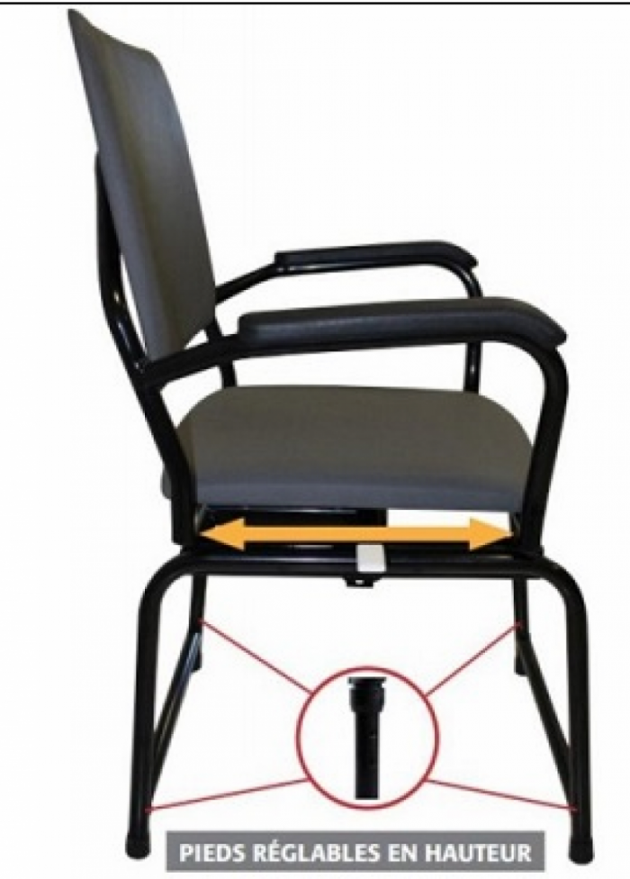 La chaise avec rotation et glissement