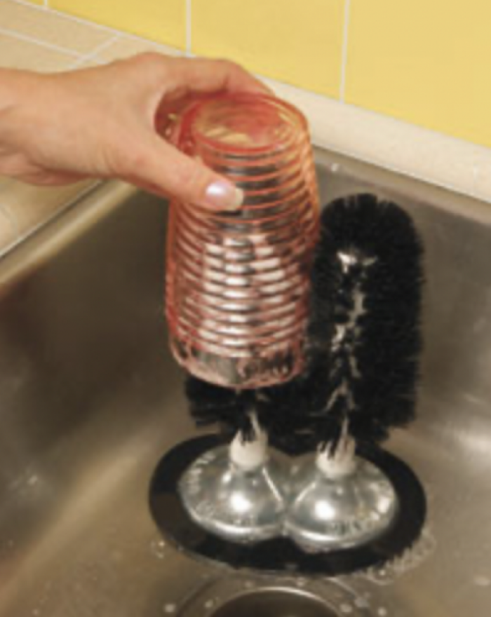 brosse double lave-verre