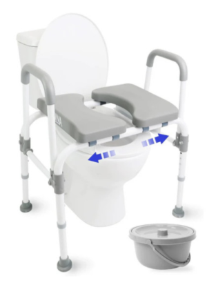 Siège de toilette avec hauteur et largeur d'assise réglables