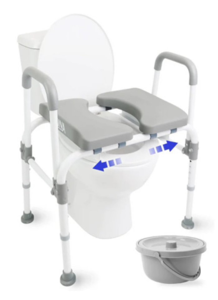 Siège de toilette avec hauteur et largeur d'assise réglables