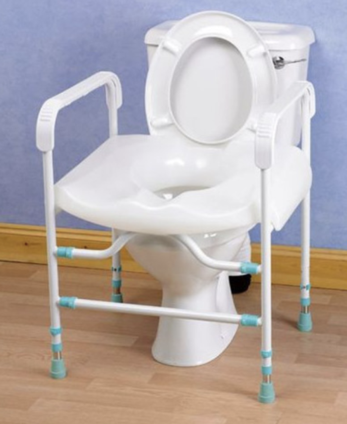 Cadre de toilette avec rehausseur