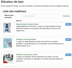 Elevateurs de bain